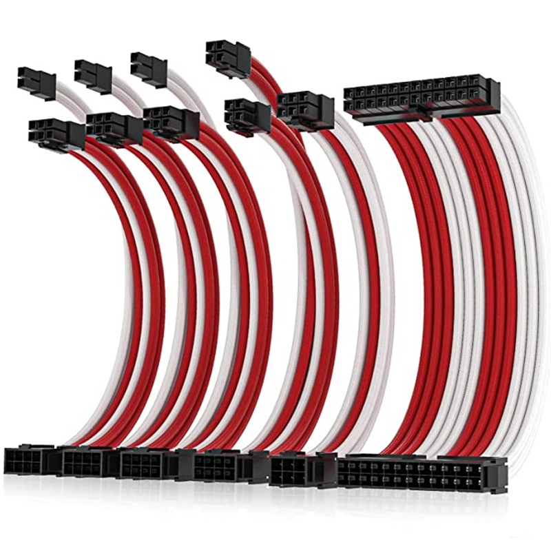 1 16 AWG įvorės prailginimo kabelis ATXEPS8 kontaktų PCI-E6 kontaktų PCI-E, skirtas PSU kabeliui